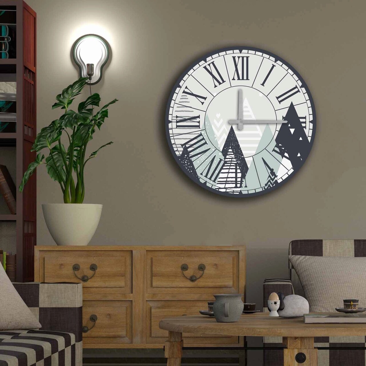 Ceas de perete, 5050MS-081, ø50 cm, Multicolor - imagine 3